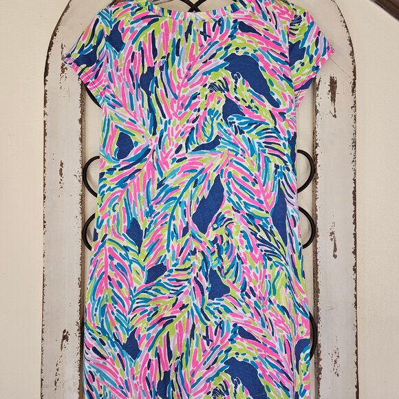 Lilly Pulitzer Palmira V-Neck T-Shirt Dress Size Small Vibrant Colors - Picture 3 of 5